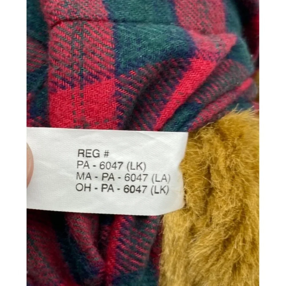 Rare Charter Club Macy’s Plaid Overalls Bow Tie‎ Stuffed Animal Teddy Bear Plush